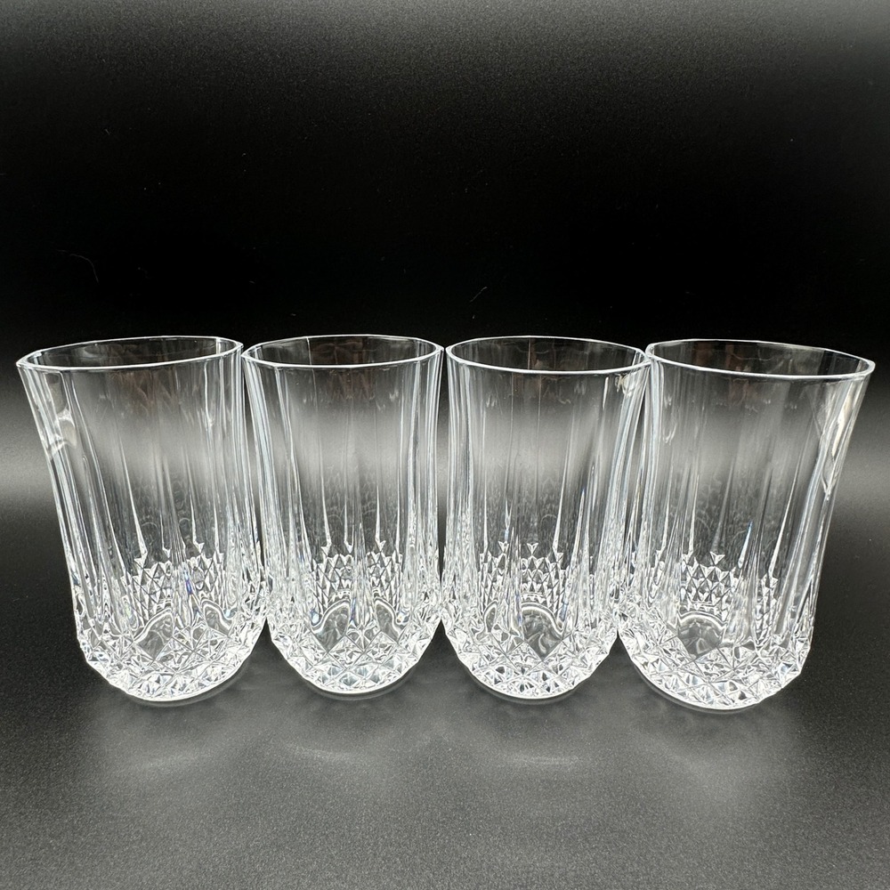 Set of 4 Cristal d'Arques Longchamp Highball Glasses Vintage Lead Crystal 5.25"